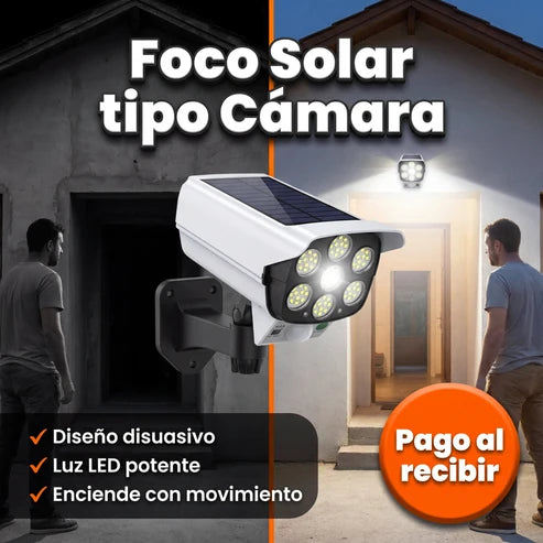 Foco Solar con Sensor de Movimiento — Diseño Cámara