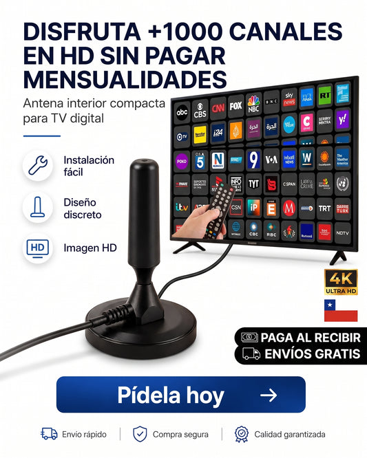 ANTENA TV 4K +1000 Canales sin pagar SUSCRIPCIONES